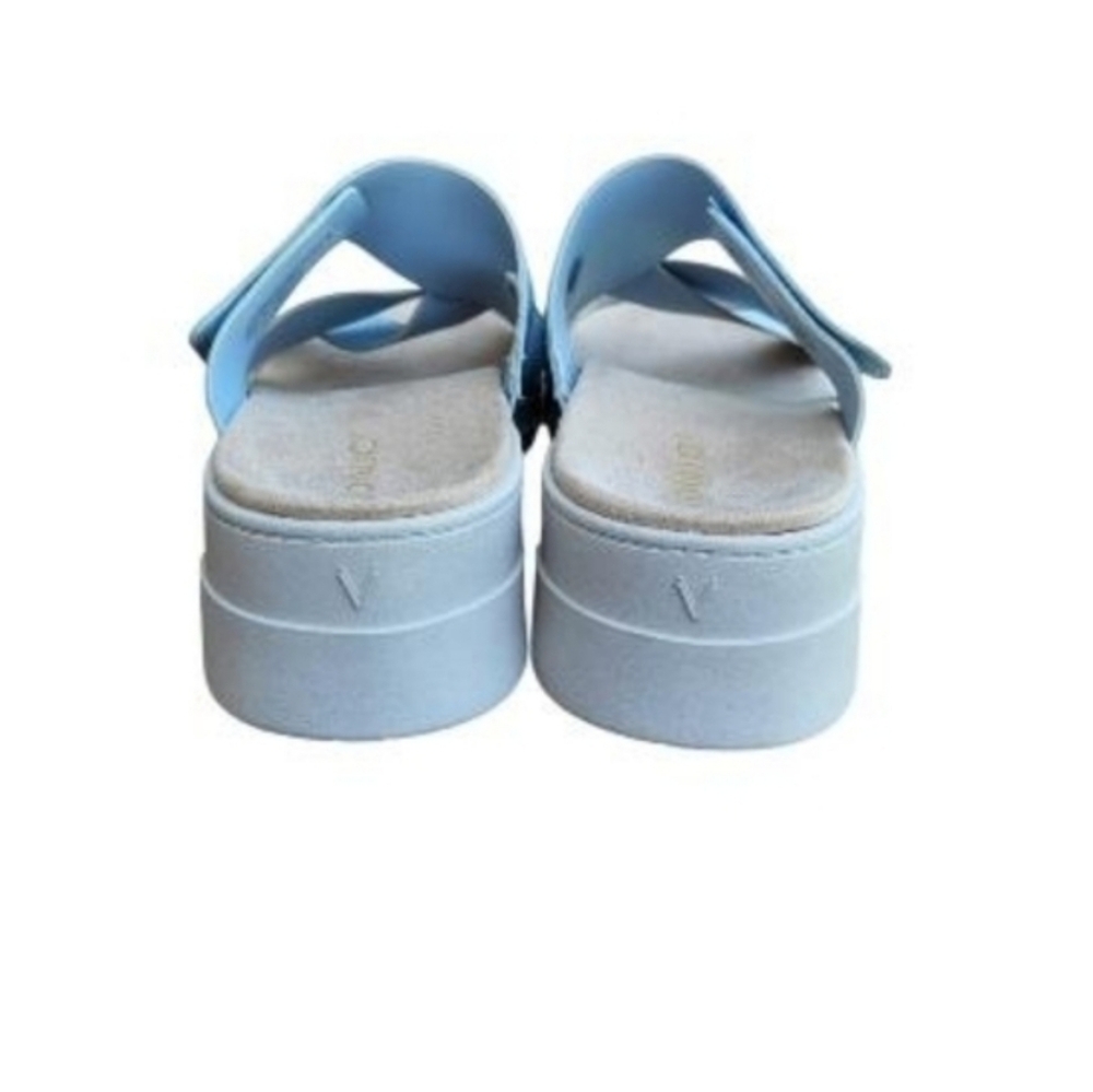 Wide Vionic Uptown Wedge Sandal Slide Heel Casual Shoe Blue Ivory White Women 10 - Picture 6 of 15